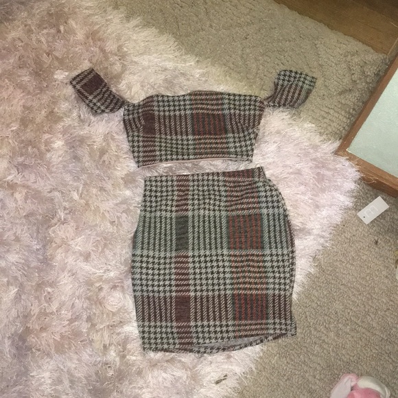 Fashion Nova Dresses & Skirts - Houndstooth skirt set by Fashion nova